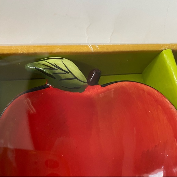 American Atelier At Home Fresh Fruit Ceramic Snack Plates Apples Brand New - Picture 3 of 8